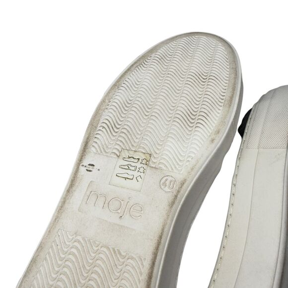 Maje Grey Suede Leather Knotted Slip On Platform Sneaker Capsole Women 40 US 9.5 - Picture 7 of 8